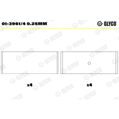 Imagem de GLYCO 01 3961/4 0.25MM Capas de Biela Liga alumínio sobre base aço SEAT: Leon I Hatchback, II VOLKSWAGEN: Golf 4
