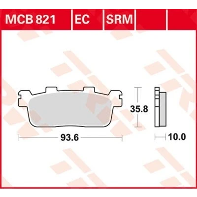 Imagem de TRW Sinter Maxi Scooter MCB821SRM Jogo de pastilhas para travão disco