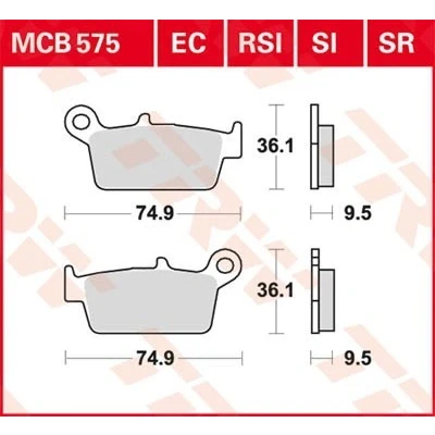 Imagem de TRW Sinter Offroad MCB575SI Jogo de pastilhas para travão disco