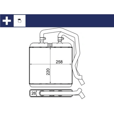 Imagem de MAHLE ORIGINAL AH 12 000S Radiador Quente com tubagem, acessórios elemento tensor IVECO: DAILY 3