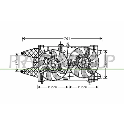 Imagem de PRASCO FT133F006 Ventilador de Radiador 276 120 160 FIAT: Punto II Hatchback