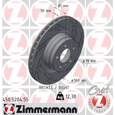 Imagem de Disco de travão ZIMMERMANN 450.5204.55