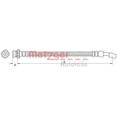 Imagem de METZGER 4111032 Mangueira de Travão 198 HYUNDAI: i30 I Carrinha