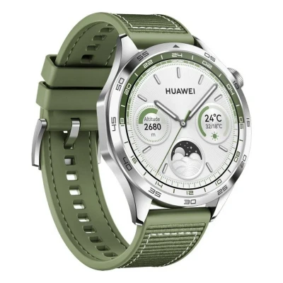 Imagem de Huawei Watch GT 4 46Mm Prata (Correia De Silicone Verde)