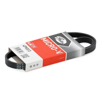 Imagem de GATES Micro V 4PK813 Correia trapezoidal estriada 813 4 Poliéster, EPDM (borracha de etileno propileno dieno) HONDA: Civic 5 Coupe, Hatchback