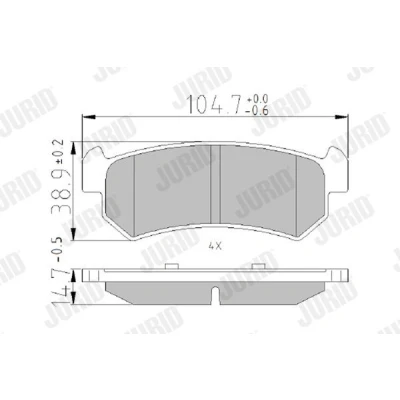 Imagem de JURID 573216J Jogo de pastilhas para travão disco não preparado indicador aviso desgaste sem acessórios CHEVROLET: Aveo / Kalos Sedan
