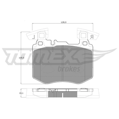 Imagem de TOMEX brakes TX 60 32 Jogo de pastilhas para travão disco Eixo dianteiro preparado indicador aviso desgaste com pesos equilíbrio