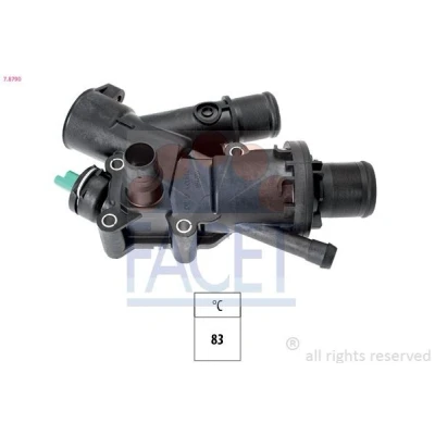 Imagem de FACET 7.8790 Termóstato, líquido de refrigeração 83oC Made in Italy OE Equivalent com junta PEUGEOT: 508 I SW, 407 308 FORD: S Max Mk1