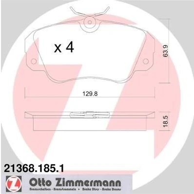 Imagem de ZIMMERMANN 21368.185.1 Jogo de pastilhas para travão disco