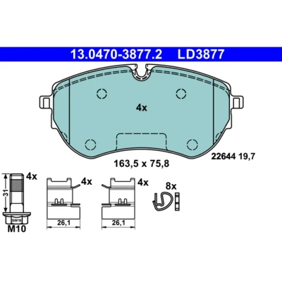 Imagem de ATE 13.0470 3877.2 Jogo de pastilhas para travão disco VOLKSWAGEN: Amarok Pick up