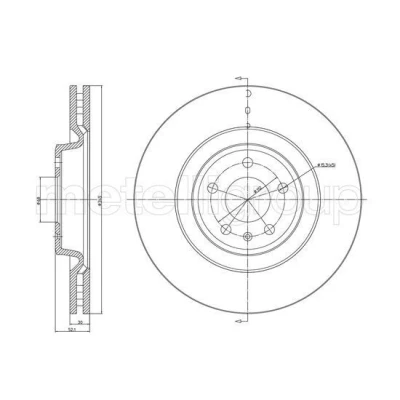 Imagem de METELLI Disco de travão AUDI: A4 B8 Avant, A5 Coupe, Q5 345,0mm 30,0mm 5 68,0mm ventilado pintado 23 1250C 4G0615301,4G0615301AE,4G0615301AF
