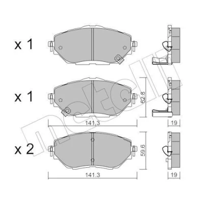 Imagem de METELLI 22 1088 0 Jogo de pastilhas para travão disco com avisador sonoro desgaste TOYOTA: C HR, Corolla XII Carrinha, Hatchback