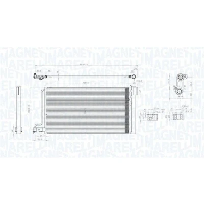 Imagem de MAGNETI MARELLI 350203796000 Condensador com secador 700x381x16 381 700 16 FORD: FOCUS 3 Turnier
