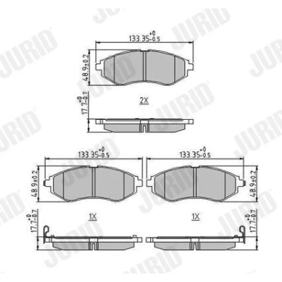 Imagem de JURID 573371J Jogo de pastilhas para travão disco com avisador sonoro desgaste CHEVROLET: Aveo / Kalos Hatchback, Sedan