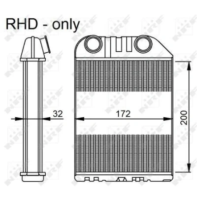 Imagem de NRF 54286 Radiador Quente sem tubo/cabo OPEL: Vectra B Carrinha