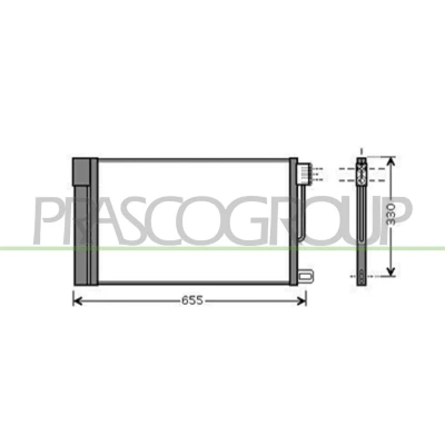 Imagem de PRASCO AA344C003 Condensador 12,0 9,2 571, 585 R 134a OPEL: Corsa D Hatchback, E FIAT: Punto II Grande Hatchback