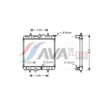 Imagem de AVA COOLING SYSTEMS PEA2224 Radiador, arrefecimento do motor Alumínio 380mm 415mm 23mm Aletas de refrigeração unidas mecanicamente