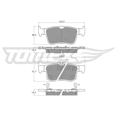 Imagem de TOMEX brakes TX 18 871 Jogo de pastilhas para travão disco Eixo traseiro com avisador sonoro desgaste HONDA: CIVIC 10, 10 Stufenheck