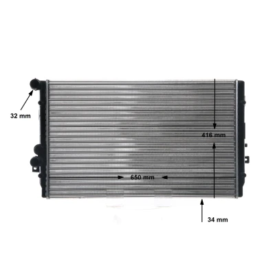 Imagem de MAHLE ORIGINAL CR 854 001S Radiador, arrefecimento do motor 650 416 34 Aletas de refrigeração unidas mecanicamente VOLKSWAGEN: Golf 4, Bora Sedan