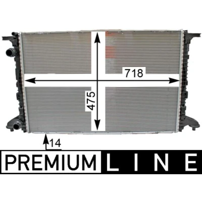 Imagem de MAHLE ORIGINAL CR 2176 000P Radiador, arrefecimento do motor 718 475 14 Aletas de refrigeração soldadas