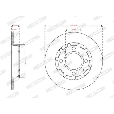 Imagem de FERODO Disco de travão PEUGEOT: 2008 II, 208 II Hatchback, OPEL: Corsa F Hatchback 249mm 10mm 4 13 cheio revestido DDF2985C Discos