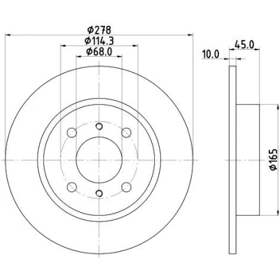 Imagem de HELLA 8DD 355 110 661 Disco de travão 278 10 04/06 114,3 cheio sem pernos fixação da roda, cubo roda NISSAN: Primera Sedan