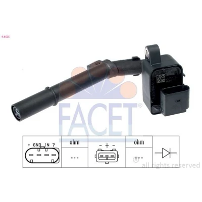 Imagem de FACET 9.6525 Bobina de ignição MERCEDES BENZ: Classe C Cabrio, B, A
