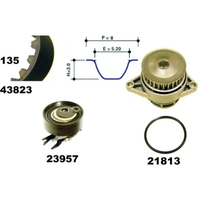 Imagem de MAPCO 41823 Bomba de Água + Kit Correia Distribuição 19 SEAT: Ibiza 2, Inca, Córdoba I Vario, VOLKSWAGEN: GOLF 3, Polo III Hatchback