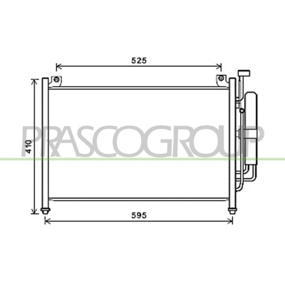 Imagem de PRASCO MZ309C001 Condensador com secador 12mm 9mm Alumínio 615mm R134a