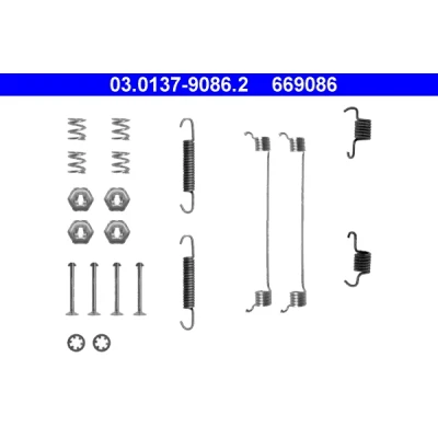 Imagem de ATE 03.0137 9086.2 Kit de acessórios, maxilas do travão RENAULT: CLIO 1, Super 5 Hatchback, 19 II PEUGEOT: 306 Hatchback