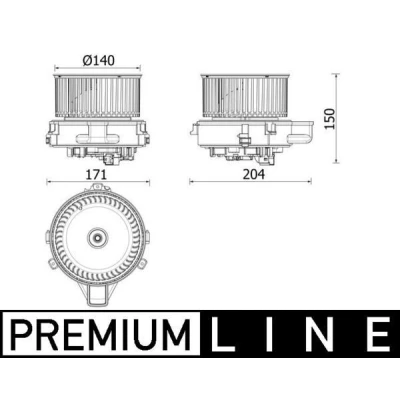 Imagem de MAHLE ORIGINAL AB 284 000P Ventilador do Habitáculo para veículos com volante à direita BMW: 5 Sedan