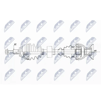 Imagem de NTY NPW VW 157 Veio de transmissão Eixo dianteiro, lado direito 597, 32 VOLKSWAGEN: Tiguan I