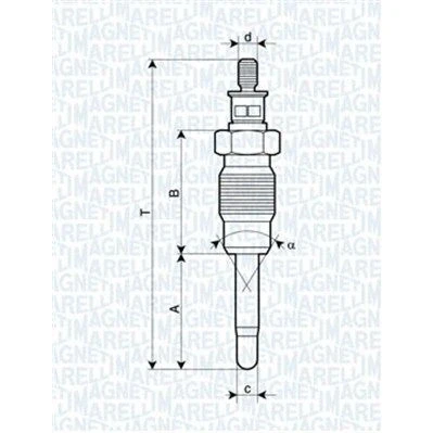 Imagem de MAGNETI MARELLI 062900016304 Vela incandescente 11V 10A M12X1,25 RENAULT: MEGANE 1, Express Pick up