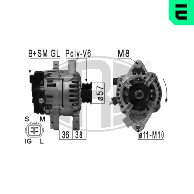 Imagem de ERA 210889A Alternador 14V 90A TOYOTA: Yaris II Hatchback