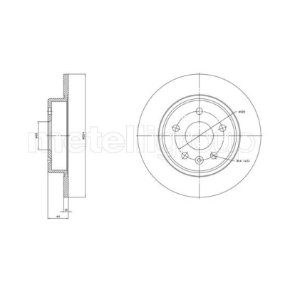 Imagem de METELLI 23 1823C Disco de travão 264,0 10,0 5 60,0 cheio pintado OPEL: Astra K Sports Tourer, Hatchback