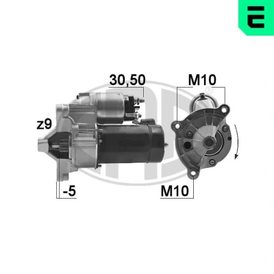 Imagem de ERA 220163A Motor de arranque 12 1,1 9 PEUGEOT: Boxer Van, 406 Sedan, 205 II Hatchback, CITROËN: Jumper I Xsara Xantia Hatchback