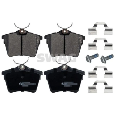 Imagem de SWAG 62 91 6548 Jogo de pastilhas para travão disco Eixo traseiro excl. contacto aviso desgaste com material fixação PEUGEOT: 407 SW