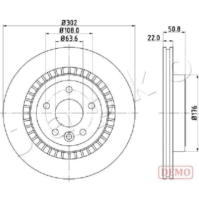 Imagem de JAPKO 610325C Disco de travão Eixo traseiro 302 22 5 ventilado pintado VOLVO: XC60 I