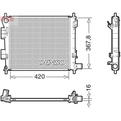 Imagem de DENSO DRM41025 Radiador, arrefecimento do motor 420 388 16