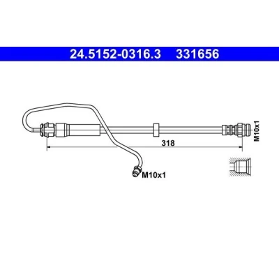 Imagem de ATE 24.5152 0316.3 Mangueira de Travão 318 M10x1