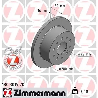Imagem de ZIMMERMANN Disco de travão FIAT: Ducato II Van, CITROËN: Jumper I Camião plataforma/Chassis COAT Z 180.3019.20 1673602180,4246Y7