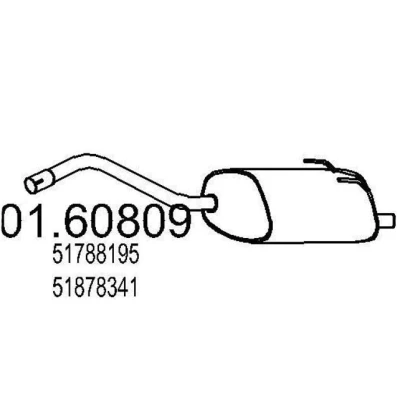 Imagem de MTS 01.60809 Panela de escape traseira 920 FIAT: Panda II Hatchback