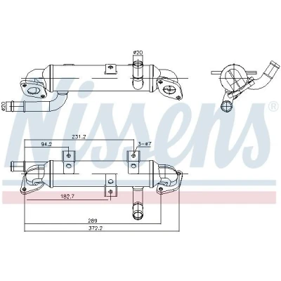 Imagem de NISSENS 989417 Radiador EGR sem &#039;bypass&#039; de vácuo