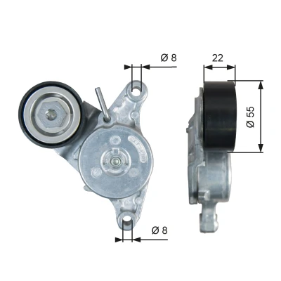 Imagem de GATES T39392 Polia Tensora FleetRunner Micro V Stretch Fit TOYOTA: Avensis III Sedan, Auris Carrinha, MINI: Clubman endado, norauto, oscaro, mister