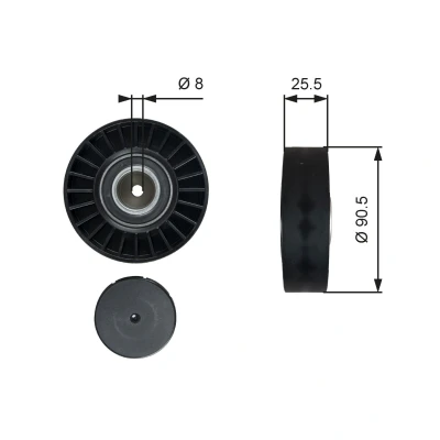 Imagem de GATES FleetRunner Micro V Kit T36005 Polia de Desvio VOLKSWAGEN: GOLF 2, TRANSPORTER 4 Bus