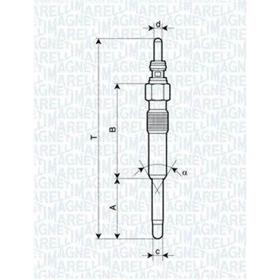 Imagem de MAGNETI MARELLI 062900006304 Vela incandescente 11V 10A M10X1 VOLKSWAGEN: Golf 4, Transporter 5, Polo IV Hatchback, AUDI: A3 A4 B6 Avant