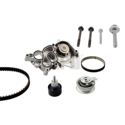 Imagem de HEPU PK06650 Bomba de Água + Kit Correia Distribuição sem termóstato, com parafusos VOLKSWAGEN: Golf 7, Polo V Hatchback, 7 Variant