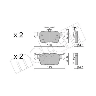 Imagem de METELLI 22 1040 2 Jogo de pastilhas para travão disco excl. contacto aviso desgaste FORD: Focus Mk4 Hatchback, Turnier, S Max Mk2
