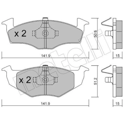Imagem de METELLI 22 0206 2 Jogo de pastilhas para travão disco excl. contacto aviso desgaste VOLKSWAGEN: GOLF 3, Polo III Variant, Vento