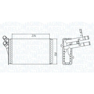 Imagem de MAGNETI MARELLI 350218409000 Radiador Quente AUDI: A4 B5 Sedan, Avant, 80 B4 VOLKSWAGEN: Passat GP Variant
